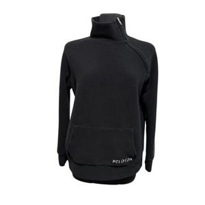 Women's Peloton 1/2 Asymmetrical Zip Black Ribbed‎ Pullover M